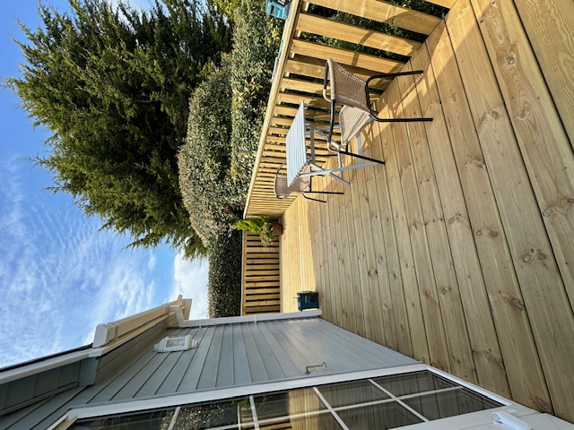 Elevated decking with railings