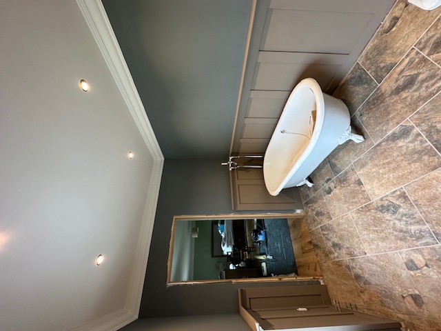 Bathroom timber paneling