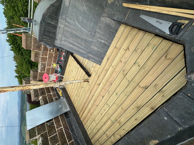 Rooftop timber decking with scenic views