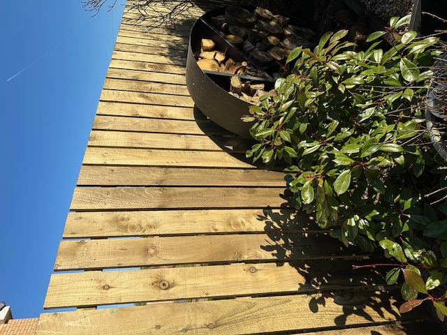 Vertical timber fence with clean finish