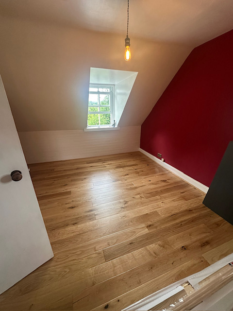 Oak flooring in loft room