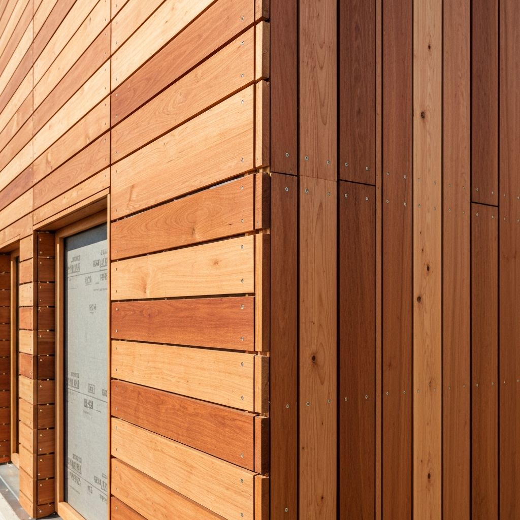Modern timber cladding detail